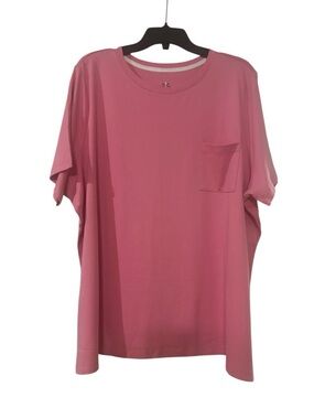 Isaac Mizrahi Peach Short-Sleeve Pocket Tee